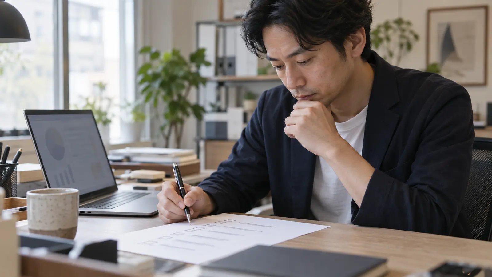 チェックリストで対象かを確かめる経営者のイメージ